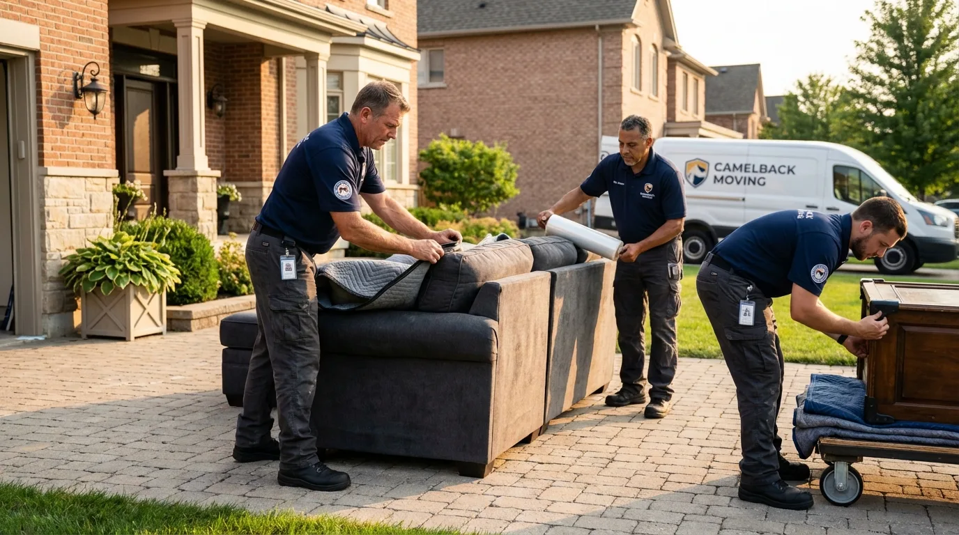 Large estate moving crew wrapping furniture in Ogdensburg, NJ
